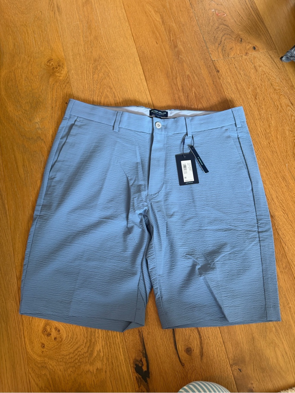Men's Light Blue Flat-Front Performance Shorts by Peter Millar